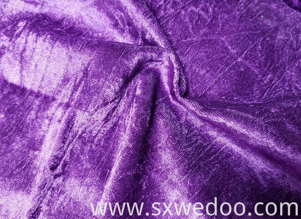 Velvet Fabric Crumpled Purple